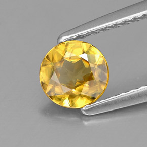 Sfene naturale giallo da 0,64 ct, taglio rotondo, VS-SI
