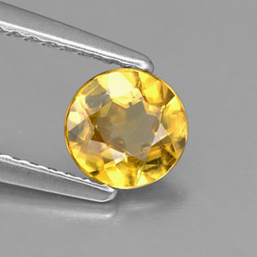 Sfene naturale giallo da 0,64 ct, taglio rotondo, VS-SI