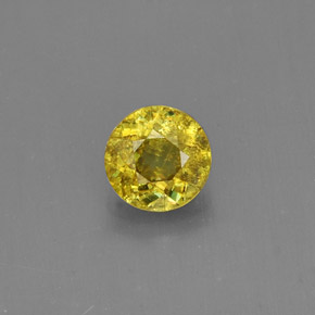 Sfene naturale giallo da 0,51 ct, taglio rotondo, VS