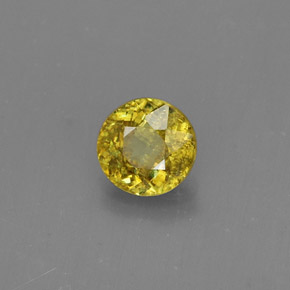 Sfene naturale giallo da 0,51 ct, taglio rotondo, VS