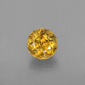 Sfene Giallo oro naturale da 0.39 ct, Taglio rotondo, VVS-VS