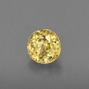 Sfene naturale giallo da 0,47 ct, taglio rotondo, VVS-VS