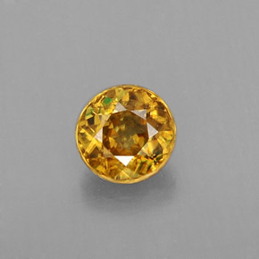 Sfene naturale giallo da 0,43 ct, taglio rotondo, VS-SI