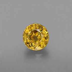 Sfene naturale giallo da 0,42 ct, taglio rotondo, VS