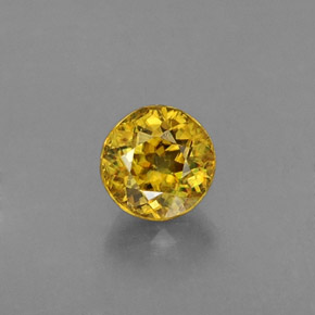Sfene naturale giallo da 0,43 ct, taglio rotondo, VS