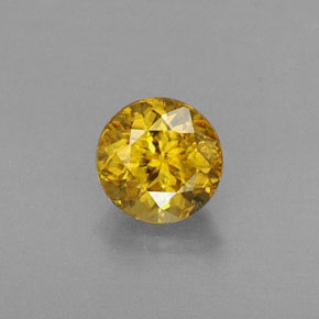 Sfene naturale giallo da 0,49 ct, taglio rotondo, VVS-VS
