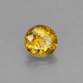 Sfene naturale giallo da 0,49 ct, taglio rotondo, VVS-VS