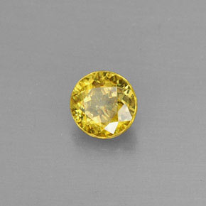 Sfene Giallo oro naturale da 0.49 ct, Taglio rotondo, VVS-VS