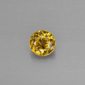 Sfene Giallo oro naturale da 0.38 ct, Taglio rotondo, VVS-VS