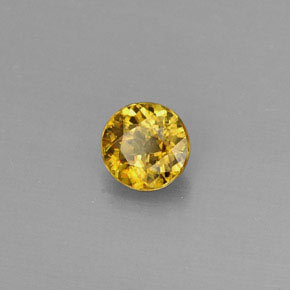 Sfene Giallo oro naturale da 0.38 ct, Taglio rotondo, VVS-VS