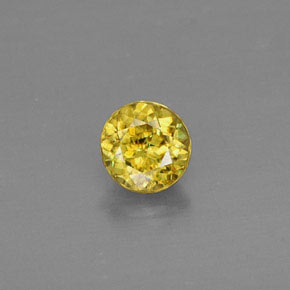 Sfene naturale giallo da 0,50 ct, taglio rotondo, VVS-VS