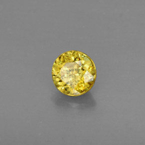 Sfene naturale giallo da 0,50 ct, taglio rotondo, VVS-VS