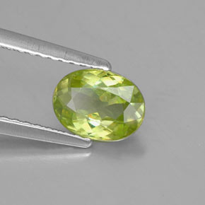 Sfene naturale verde da 0,84 ct, taglio ovale, VVS-VS