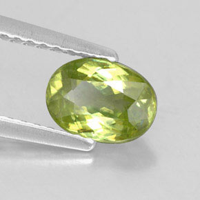 Sfene naturale verde da 0,96 ct, taglio ovale, VS