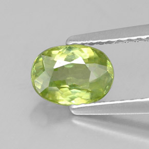 Sfene naturale verde da 1,07 ct, taglio ovale, VVS-VS