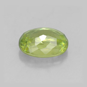 Sfene naturale verde da 1,07 ct, taglio ovale, VVS-VS