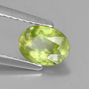 Sfene naturale verde da 0,81 ct, taglio ovale, VS