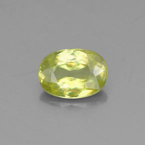 Sfene naturale verde da 0,83 ct, taglio ovale, VS