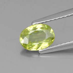 Sfene naturale verde da 0,81 ct, taglio ovale, VS