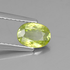 Sfene naturale verde da 0,81 ct, taglio ovale, VS