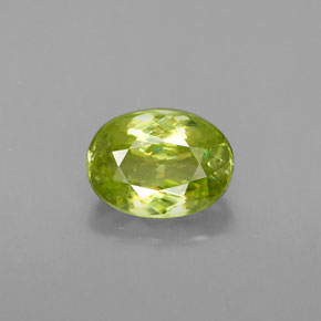 Sfene naturale verde da 1,05 ct, taglio ovale, VS