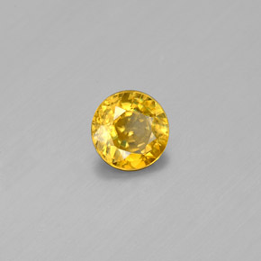 Sfene Giallo oro naturale da 0.48 ct, Taglio rotondo, SI