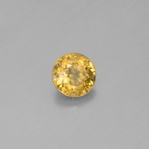 Sfene naturale giallo da 0,55 ct, taglio rotondo, SI