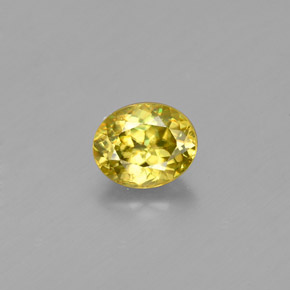 Sfene Giallo verdastro naturale da 0.61 ct, Taglio ovale, VS