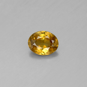 Sfene naturale giallo da 0,53 ct, taglio ovale, VVS-VS
