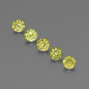 Sfene naturale verde da 1,24 ct, taglio rotondo, VS-SI