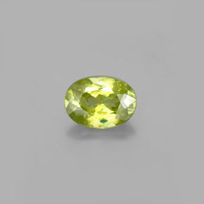 Sfene naturale verde da 0,85 ct, taglio ovale, VS-SI
