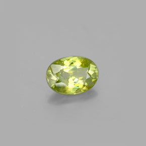 Sfene naturale verde da 0,85 ct, taglio ovale, VS-SI