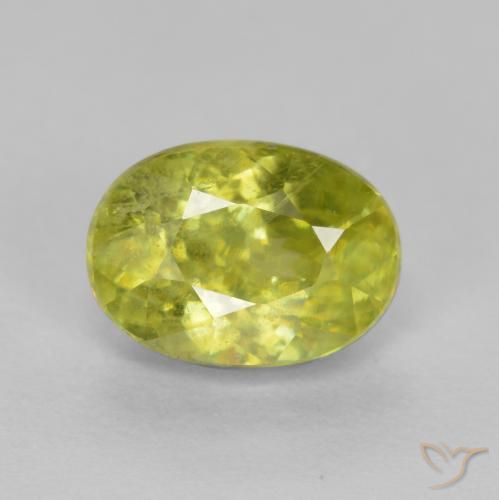 1.22ct Naturale Giallo medio Sfene, Ovale, VS-SI