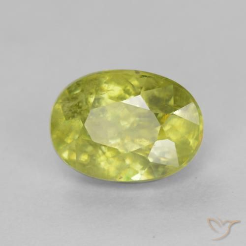 Sfene Giallo medio naturale da 1.22 ct, Ovale, VS-SI