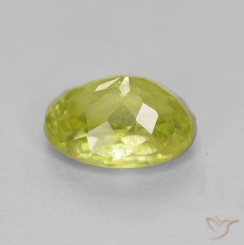 Sfene Giallo medio naturale da 1.22 ct, Ovale, VS-SI