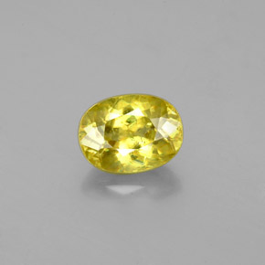 Sfene naturale giallo da 1,16 ct, taglio ovale, VS-SI
