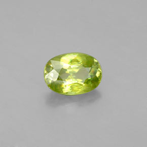 Sfene naturale verde da 1,10 ct, taglio ovale, VS-SI