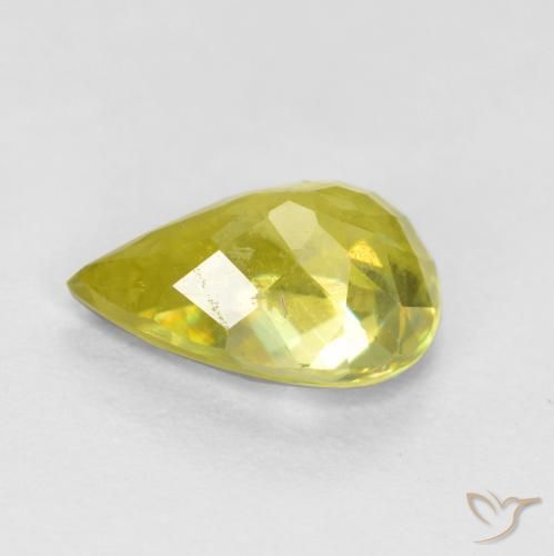 Sfene Giallo cibernetico naturale da 1.11 ct, Forma a pera, VS-SI