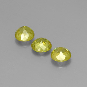 Gemme di Sfene Verde dorato naturale da  ct, Taglio rotondo, VS-SI