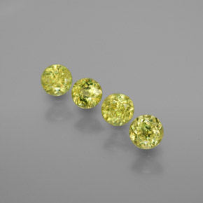 Sfene naturale verde da 1,40 ct, taglio rotondo, VS-SI