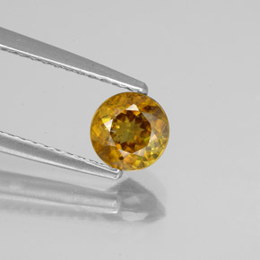 Sfene Arancio dorato naturale da 0.61 ct, Taglio rotondo, VS-SI