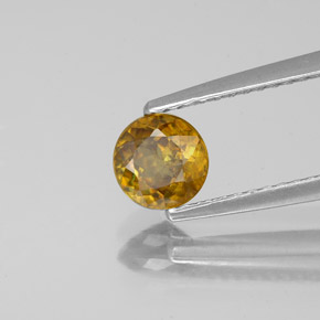 Sfene Arancio dorato naturale da 0.61 ct, Taglio rotondo, VS-SI