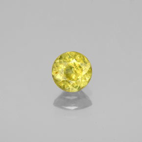 Sfene Verde dorato naturale da 0.67 ct, Taglio rotondo, SI
