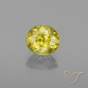 1.23ct Naturale Giallo cibernetico Sfene, Ovale, SI