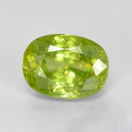 Sfene naturale giallo da 1,97 ct, taglio ovale, SI
