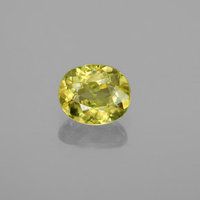 Sfene Verde dorato naturale da 0.83 ct, Taglio ovale, VS