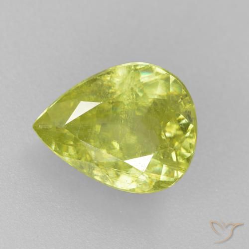 1.49ct Naturale Limone giallo Sfene, Forma a pera, SI