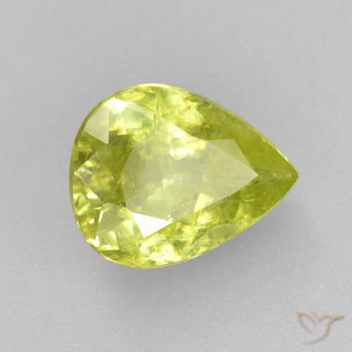 Sfene Limone giallo naturale da 1.49 ct, Forma a pera, SI