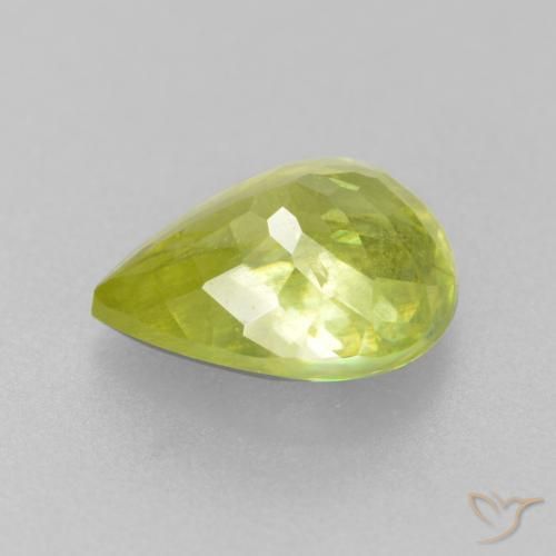 Sfene Limone giallo naturale da 1.49 ct, Forma a pera, SI