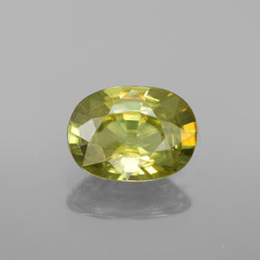 Sfene naturale verde da 1,60 ct, taglio ovale, VVS-VS